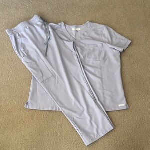 Uniform Advantage - Lavender V-Neck Scrub Top and Pants Set